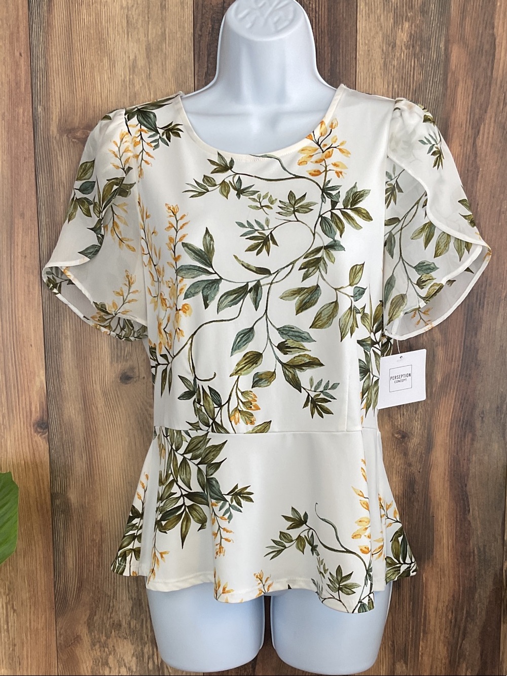 PerSeption Concept Floral Peplum Blouse S C250